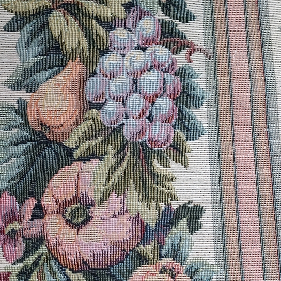 Fall Thanksgiving Table Runner  Tapestry Leaves Fruit Tassels 76 Inches - Picture 3 of 5